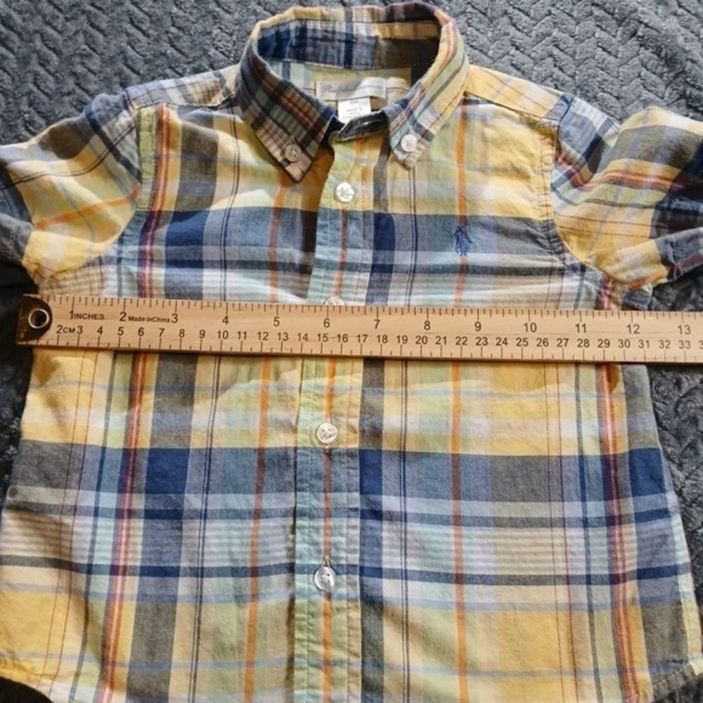 Ralph Lauren Baby Boys Plaid Button Down Shirts Lot‎ 18M Yellow Blue Red